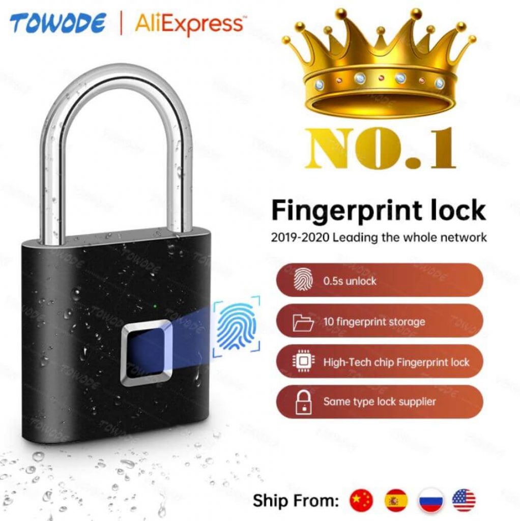 Smart Fingerprint Keyless Door Lock USB Rechargeable AliExpress